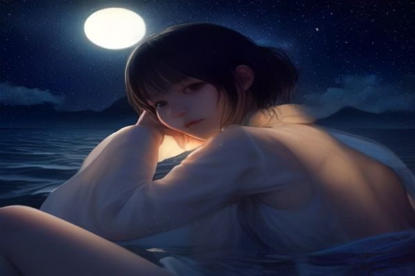 深夜书房中电脑屏幕亮起显示肉番日本高清动画画面，周围堆满动画手办与周边